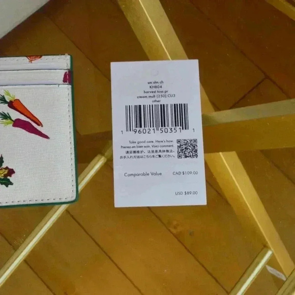 Kate Spade KH804 Harvest Time Garden Print Small Slim Card Holder - Picture 2 of 5